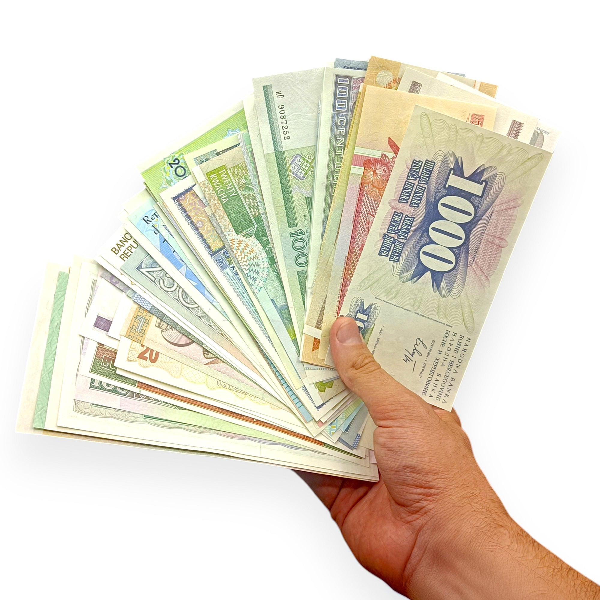 100 billetes auténticos de todo el mundo | Certificados