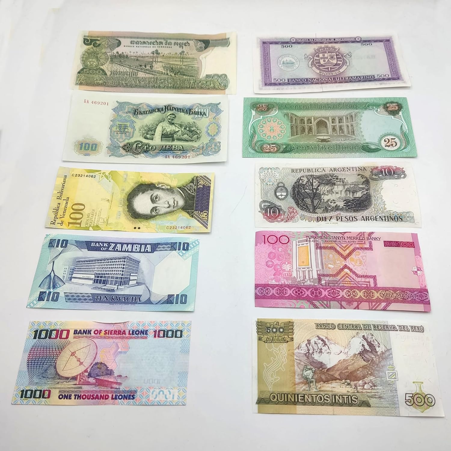 10 billetes auténticos - Los más bonitos del Mundo | Certificados