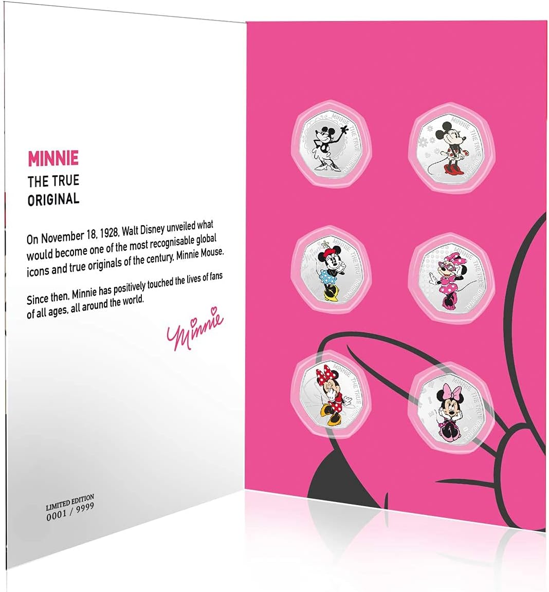 6 medallas auténticas con baño en Plata - Colección MINNIE MOUSE | Producto Oficial