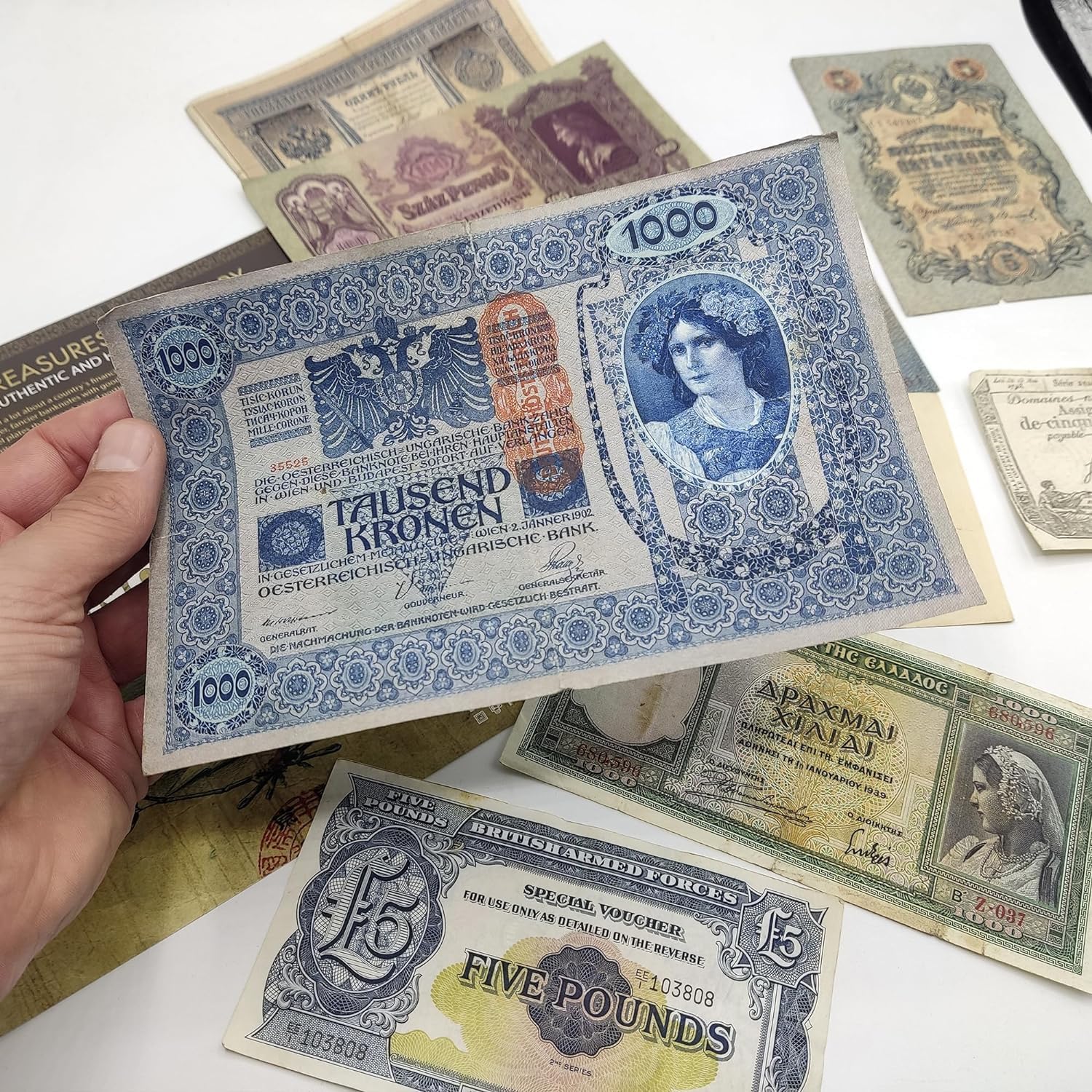 10 billetes auténticos - Colección de 3 Siglos 1792-1958 | Certificados