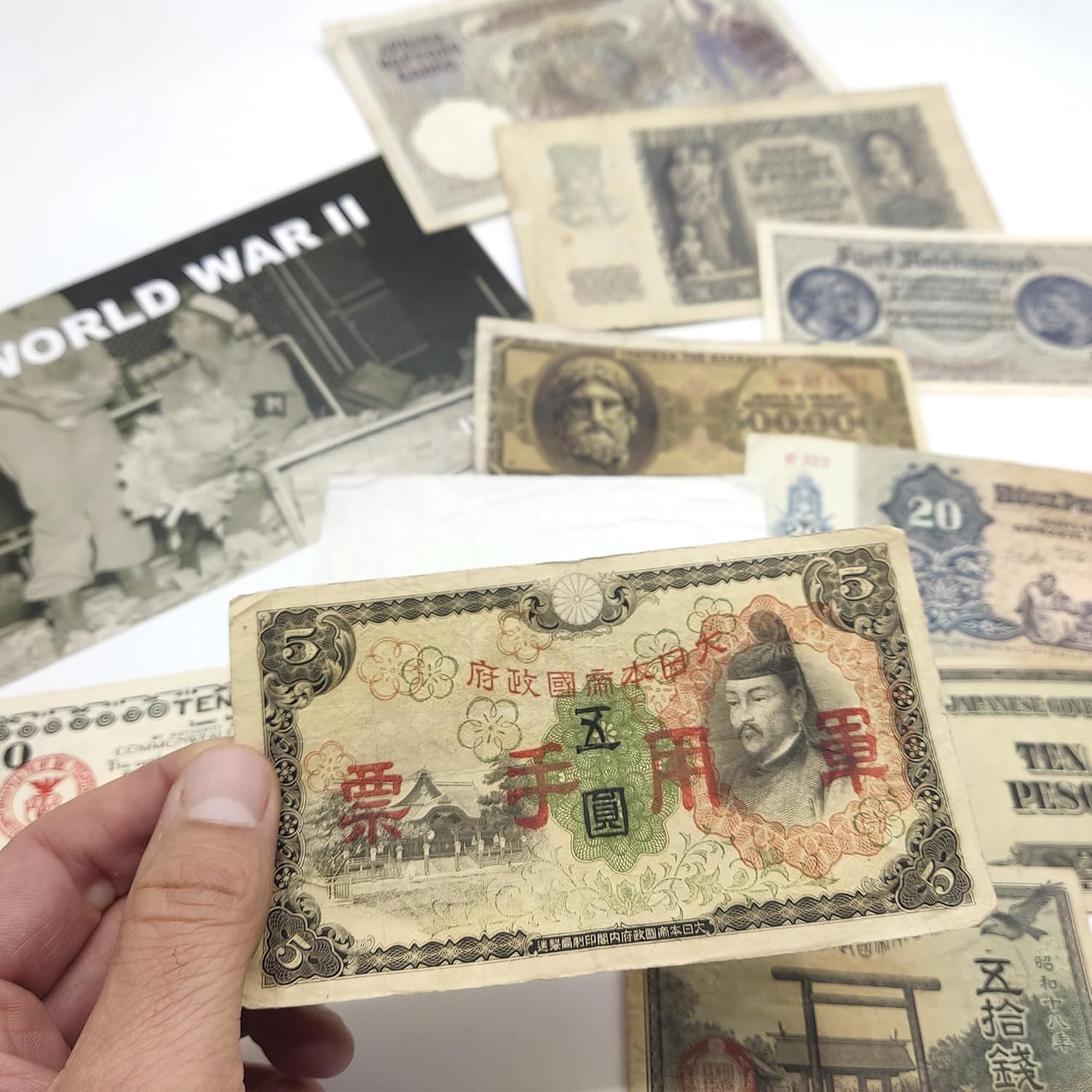 10 billetes auténticos de la Segunda Guerra Mundial - Aliados & Eje (1939-1945) | Certificados
