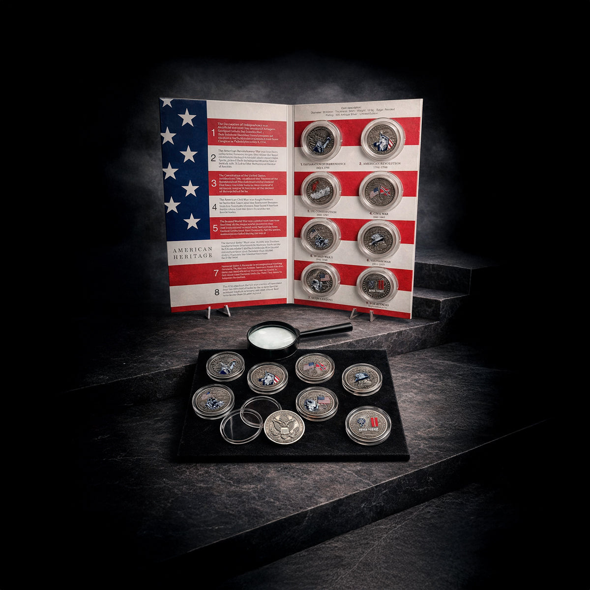 8 medallas auténticas - COLECCIÓN American Heritage