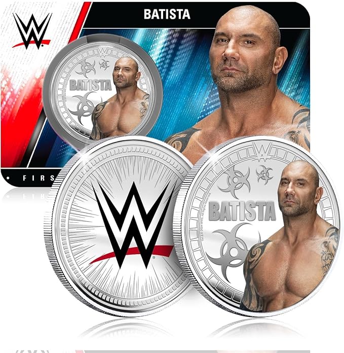 Authentic Silver-Plated Medal - WWE Batista | Official Product