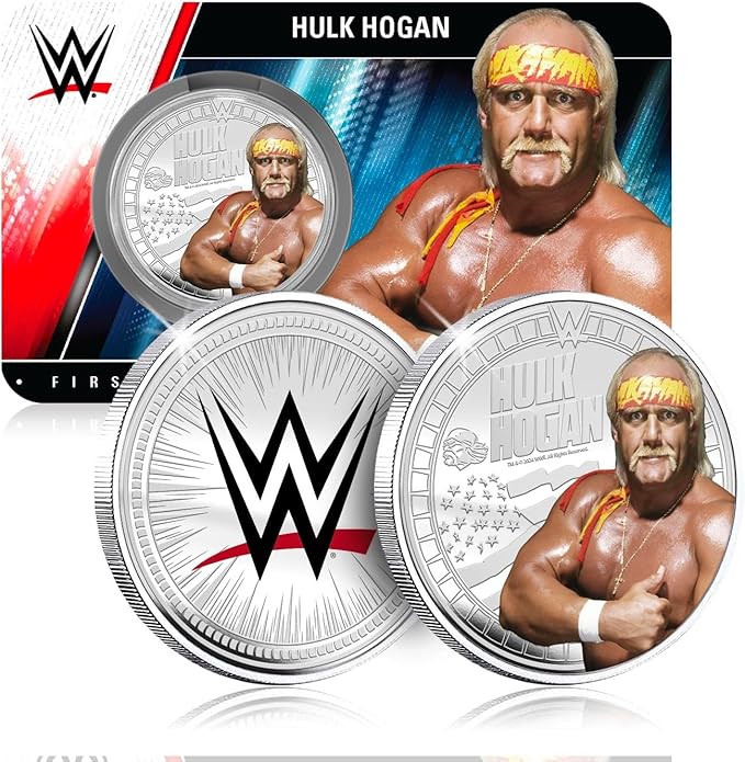 Authentic Silver-Plated Medal - WWE Hulk Hogan | Official Product