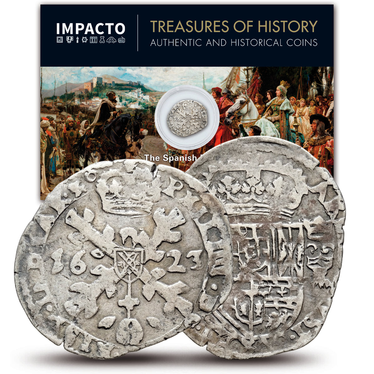 Moneta autentica dell'Impero spagnolo - Il denaro dei pirati 1622-1665 | Certificato