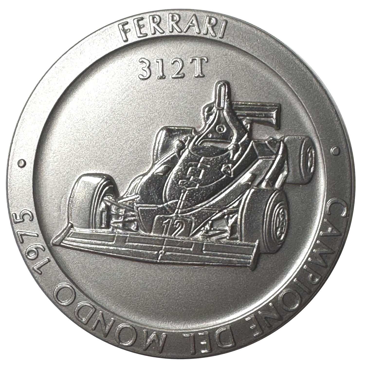 Medalla oficial del Campeonato Ferrari de F1: titanio, 1975. Edición 312T