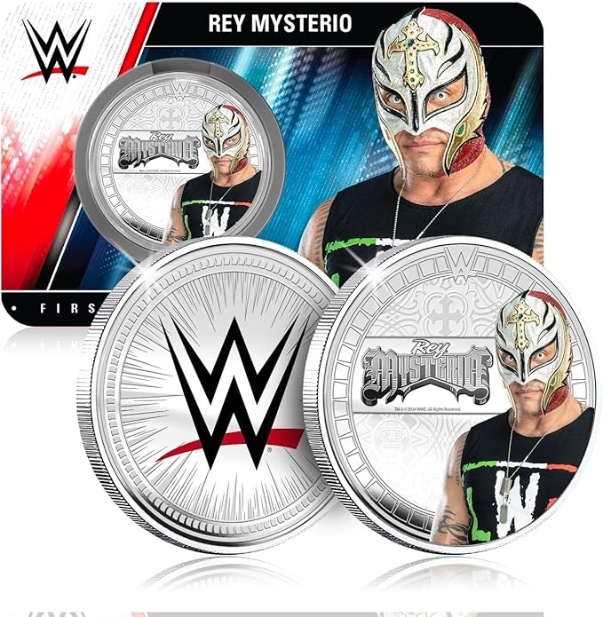 Authentic silver-plated medal - WWE Rey Mysterio | Official Product