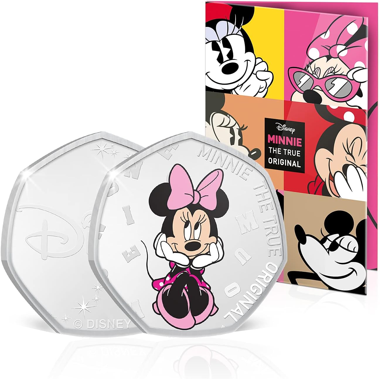 6 medallas auténticas con baño en Plata - Colección MINNIE MOUSE | Producto Oficial