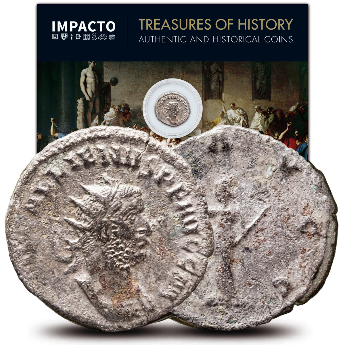 Moneda auténtica del Imperio Romano - El Antoniniano de Plata | Certificada