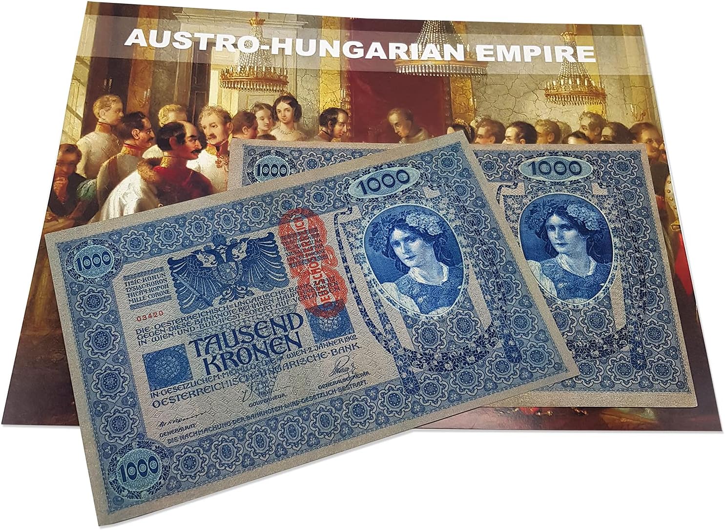 Billete auténtico del Imperio Austrohúngaro 1902 - Los 9 idiomas | Certificado