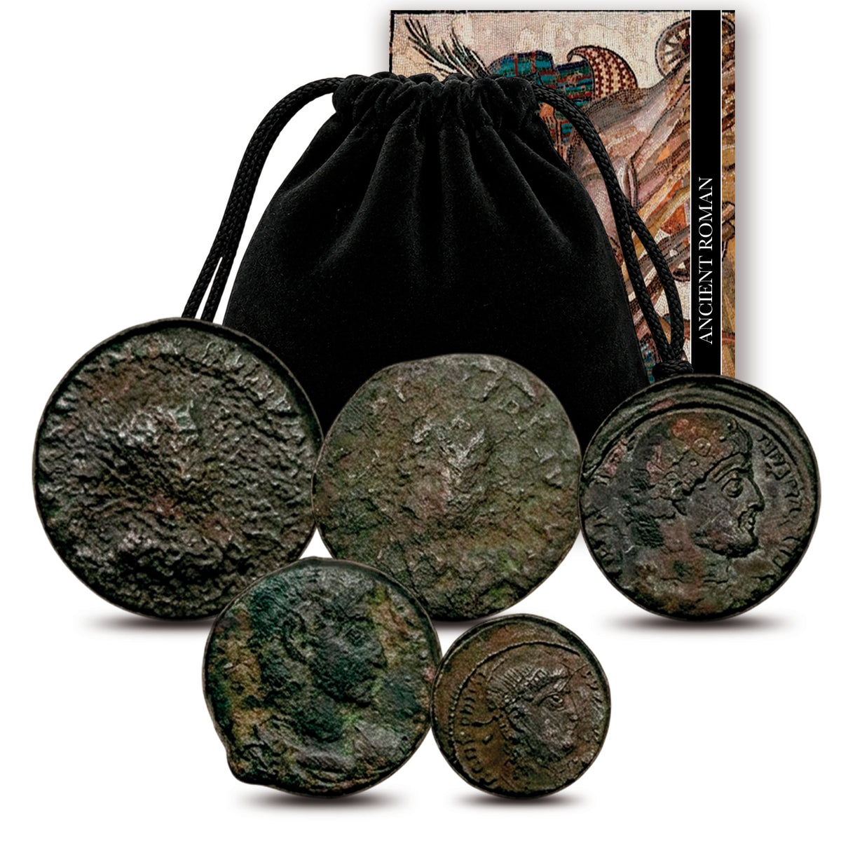 5 Monedas auténticas del Imperio Romano - Emperadores y Dioses | Certificadas