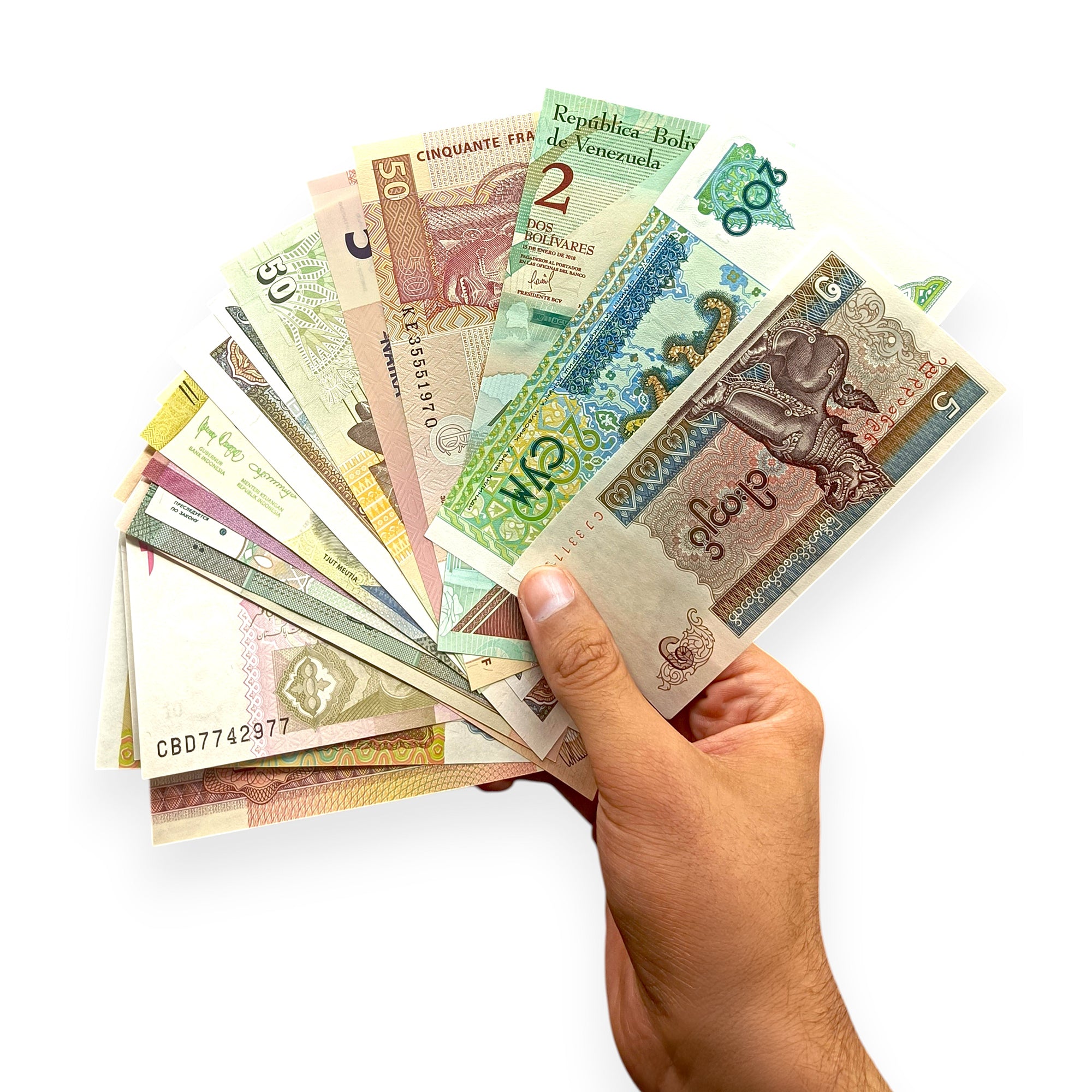 25 billetes auténticos de todo el mundo | Certificados