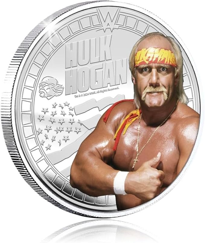 Authentic Silver-Plated Medal - WWE Hulk Hogan | Official Product