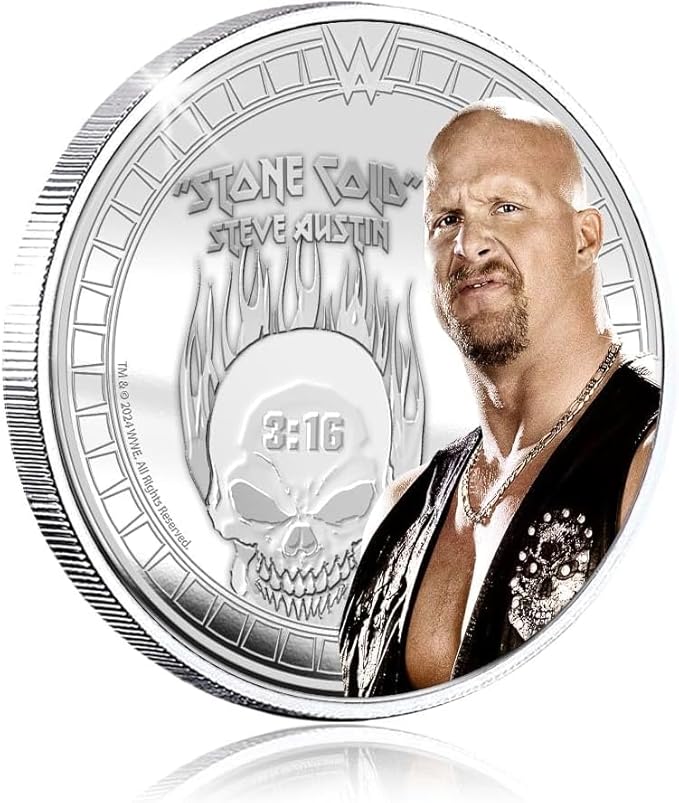 Authentic Silver-Plated Medal - WWE Stone Cold | Official Product