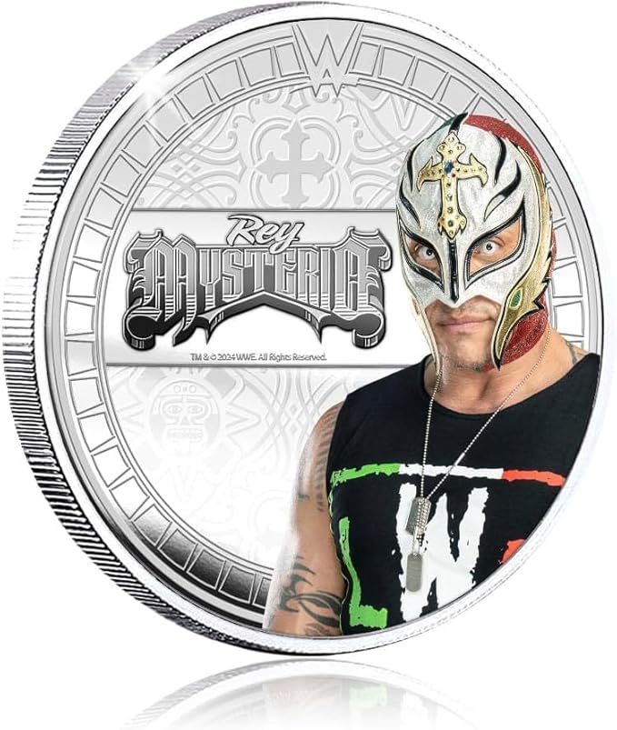 Authentic silver-plated medal - WWE Rey Mysterio | Official Product