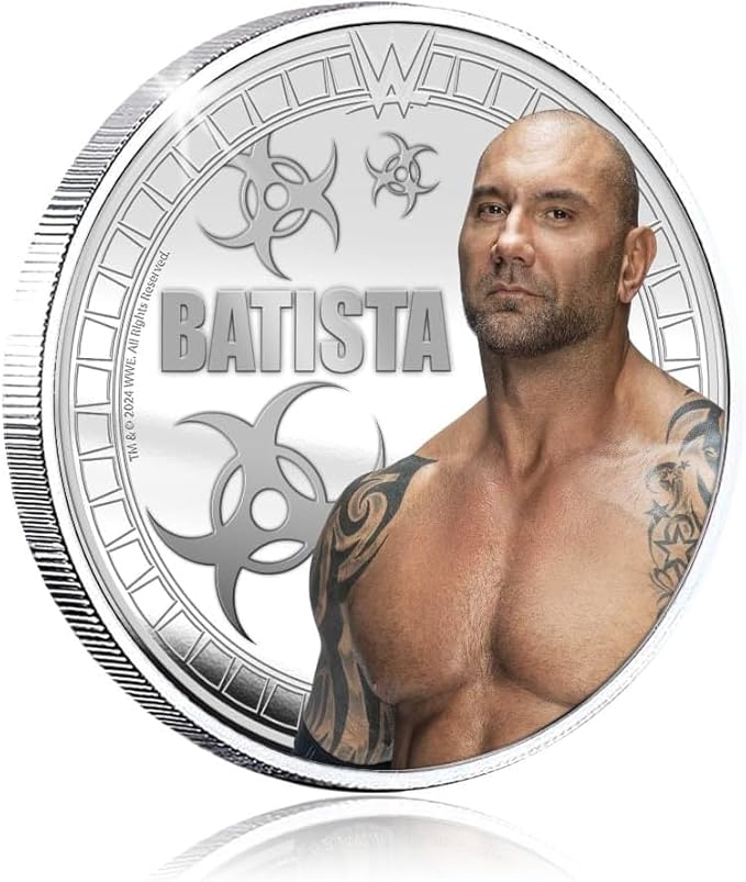 Authentic Silver-Plated Medal - WWE Batista | Official Product