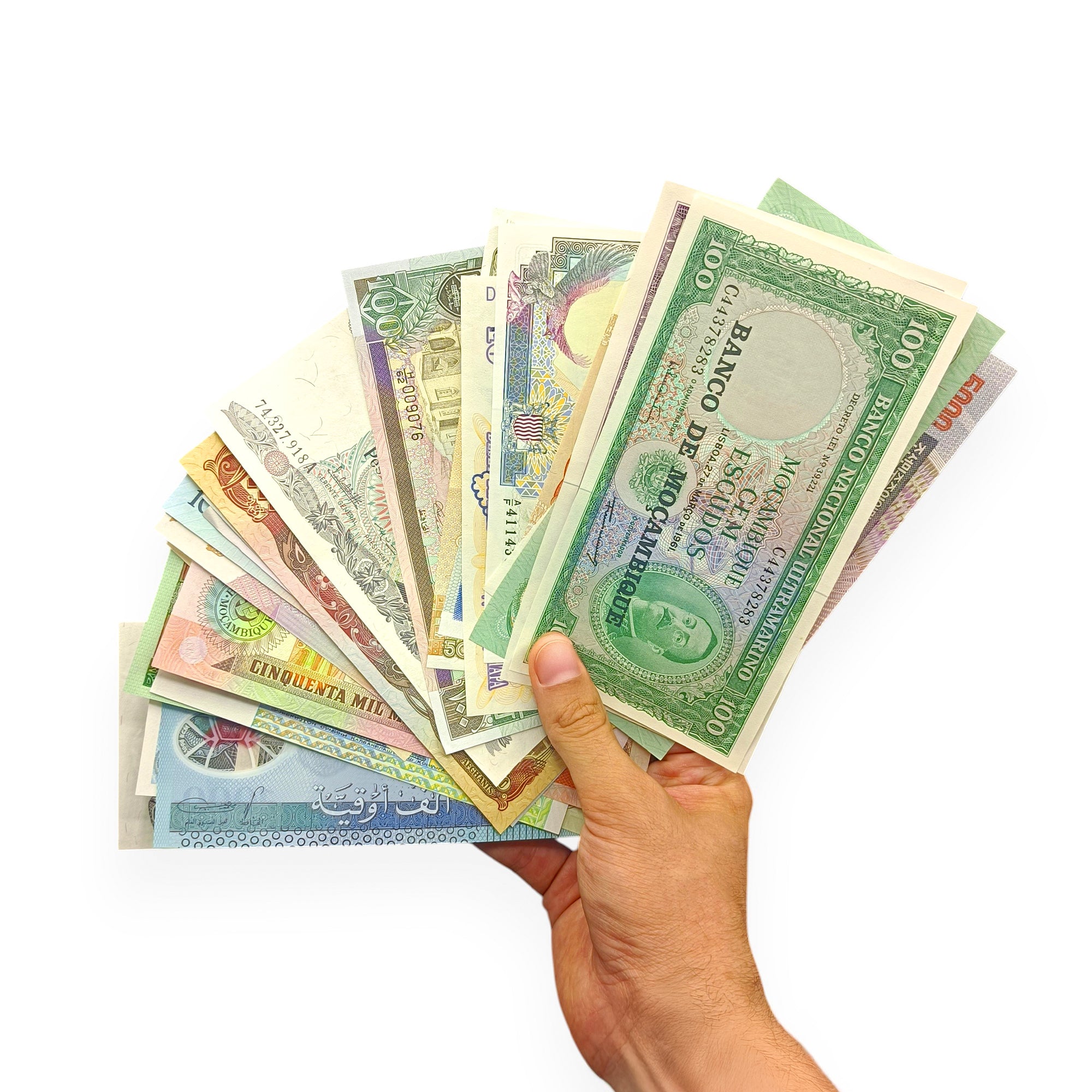 50 billetes auténticos de todo el mundo | Certificados
