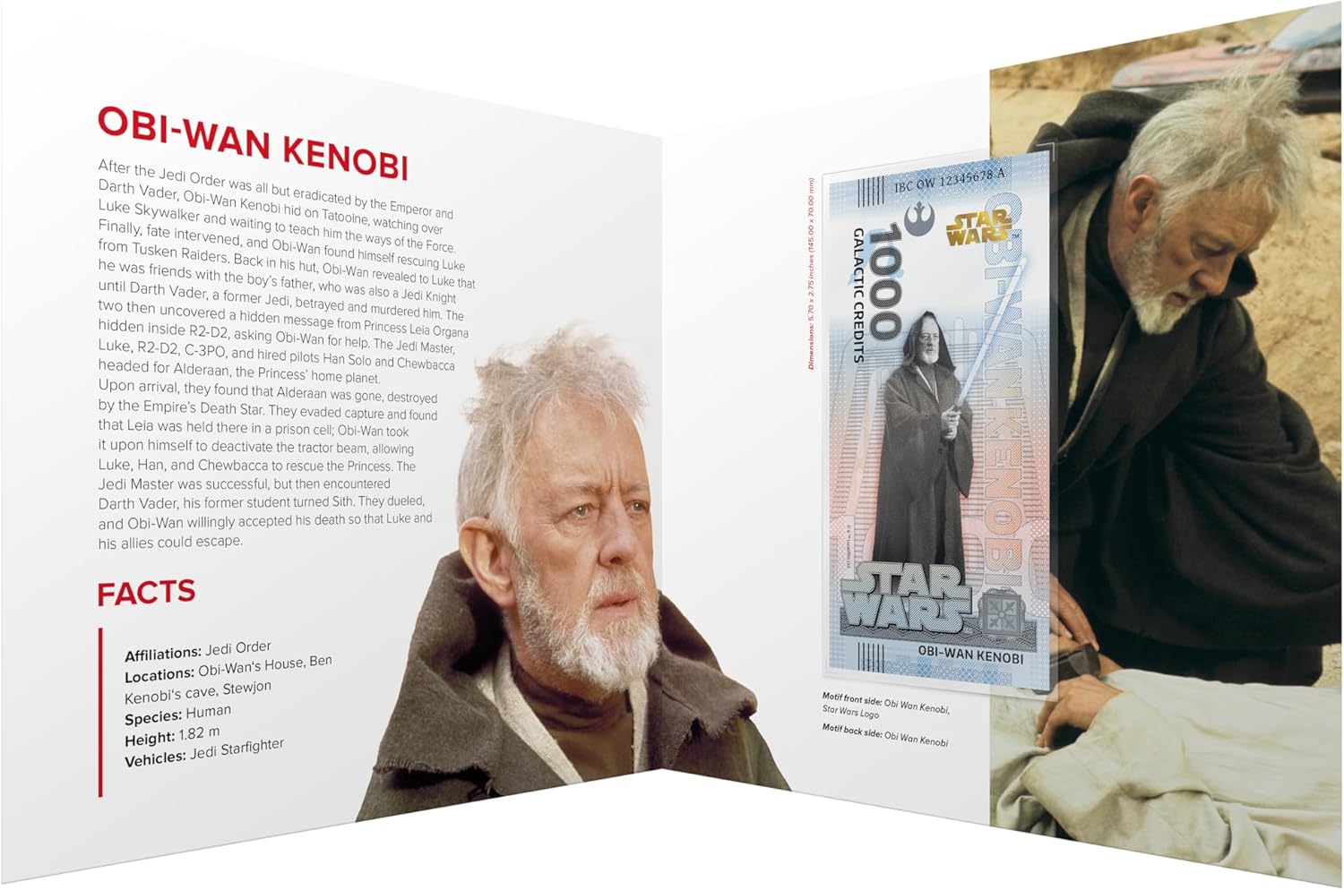 Billete Star Wars Oficial de Colección - Obi-Wan Kenobi