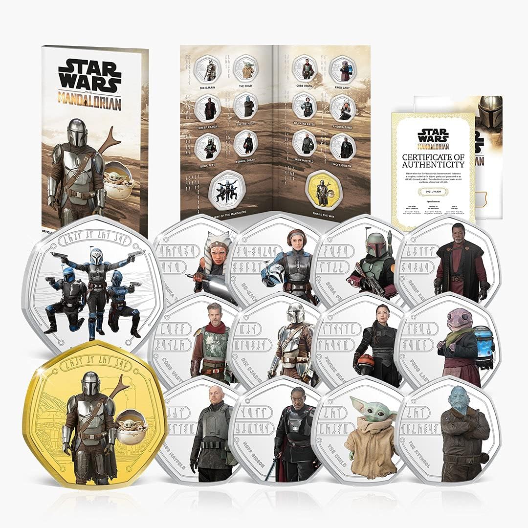 14 authentic coins plated in silver and gold - Mandalorian Collection | Official Product