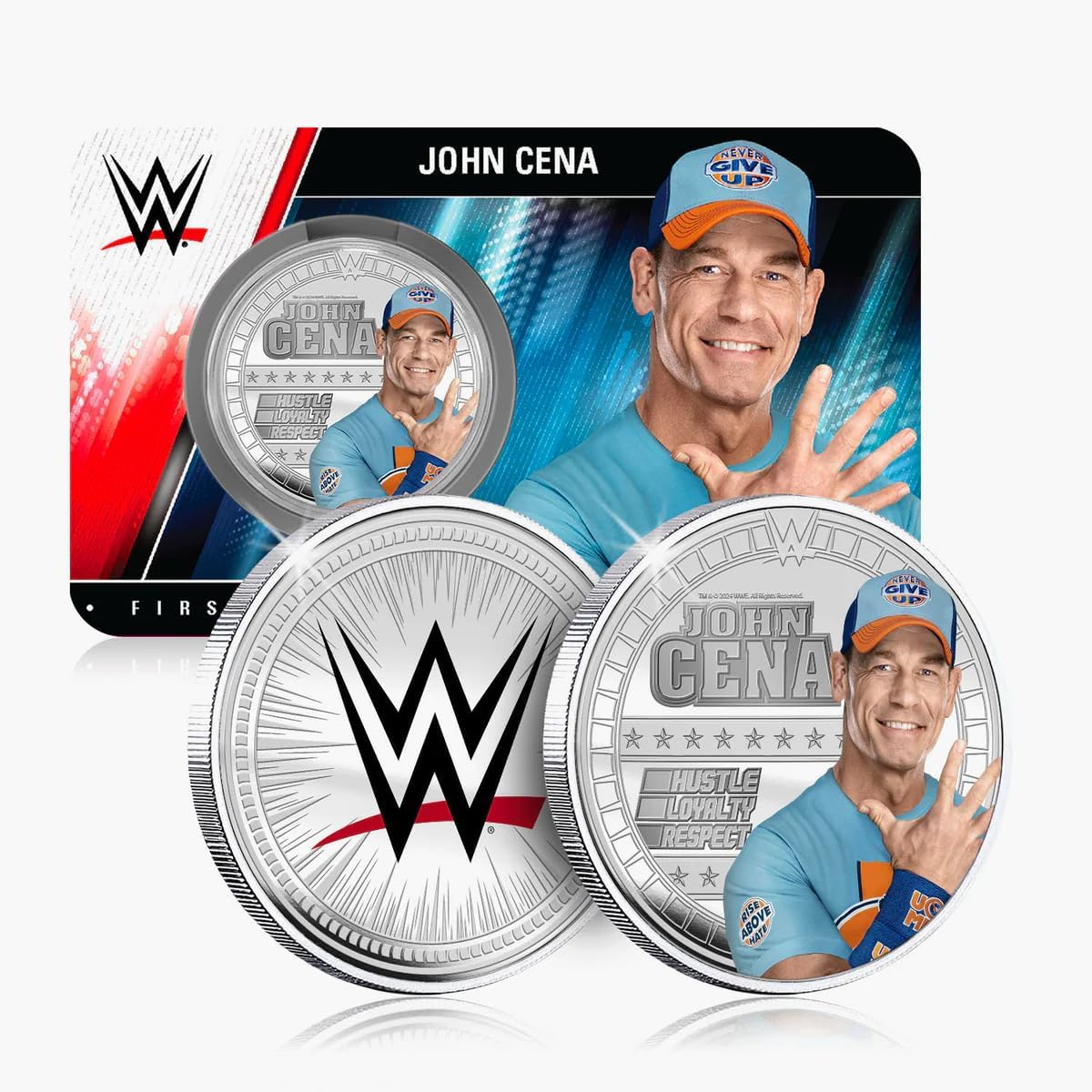 Authentic Silver-Plated Medal - WWE John Cena | Official Product