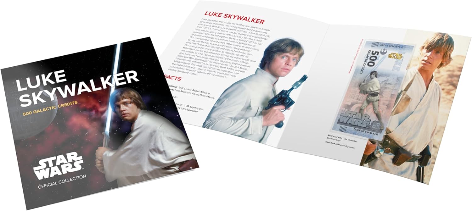 Billete Star Wars Oficial de Colección - Luke Skywalker