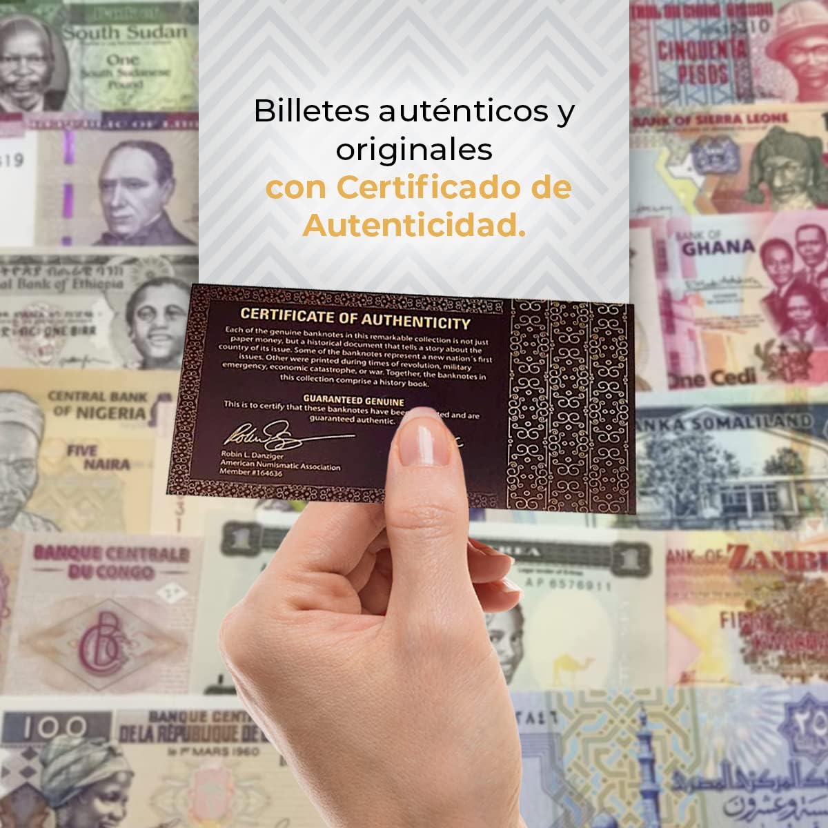 10 billetes auténticos de América Latina | Certificados