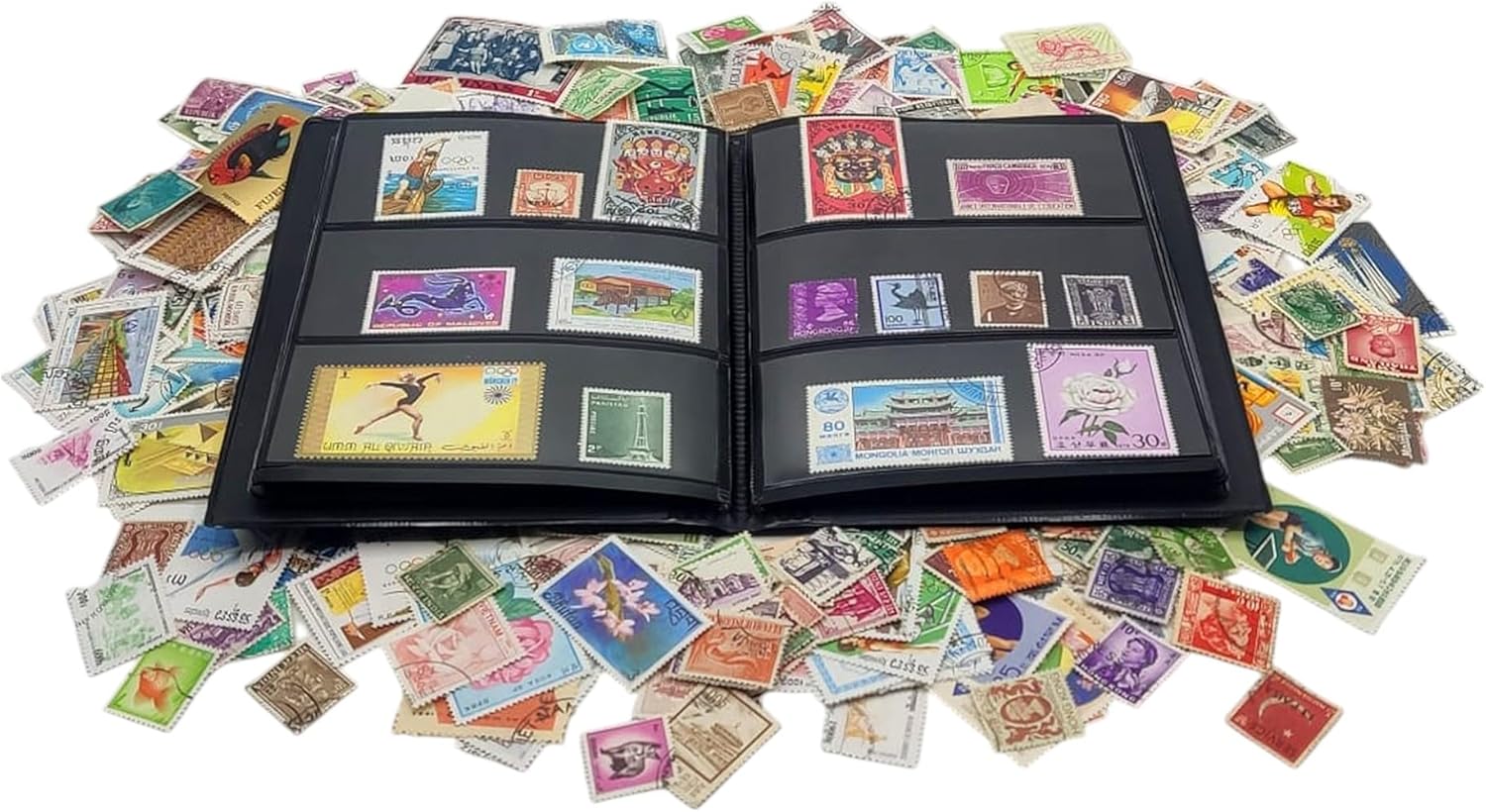 500 Asia Stamps Collection | Collector Album Included