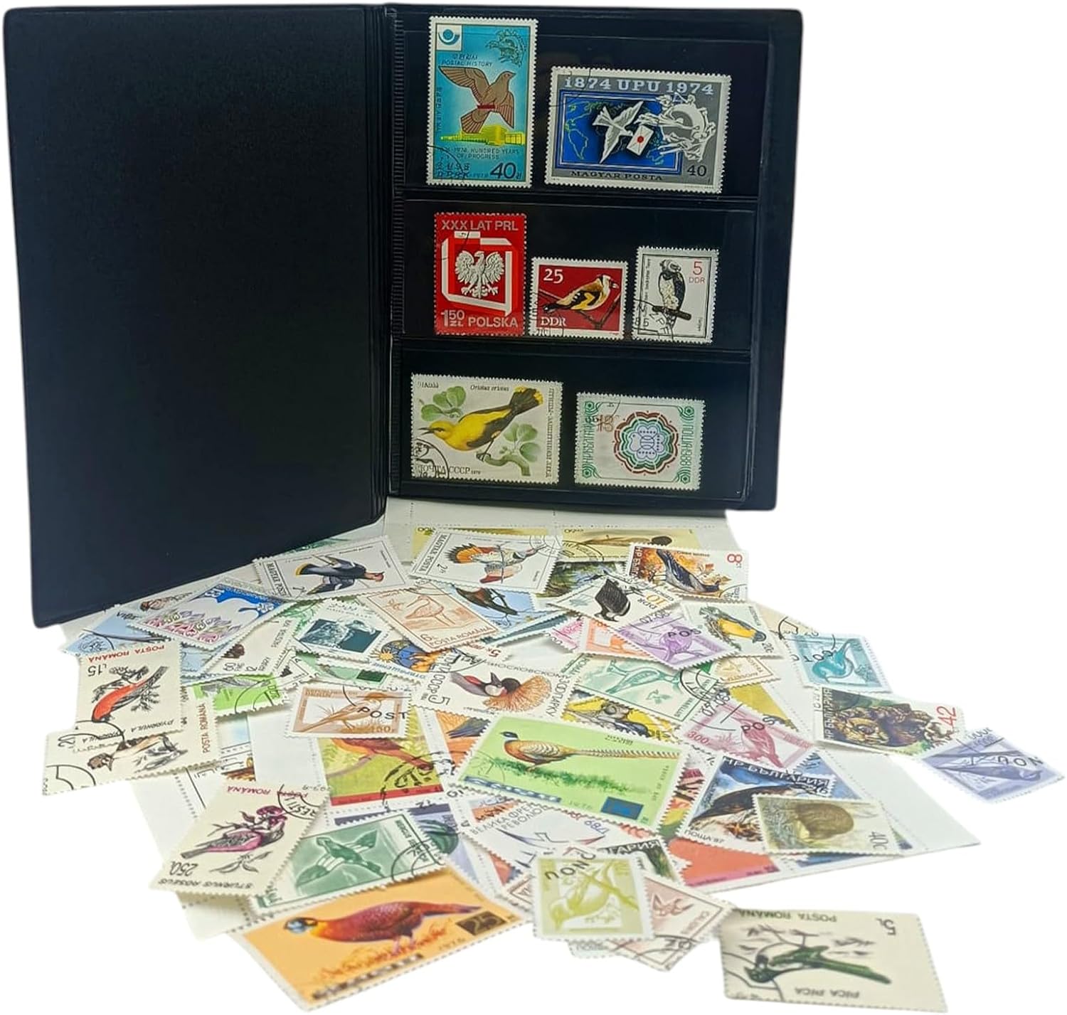 100 Bird Stamps Collection | Collector Album Included