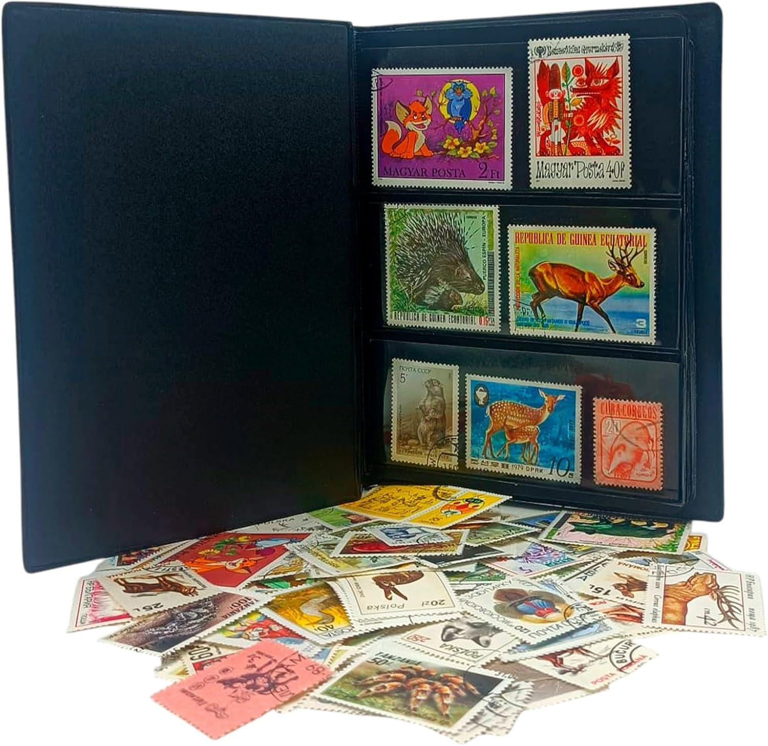 100 Animal Stamps Collection | Collector Album Included