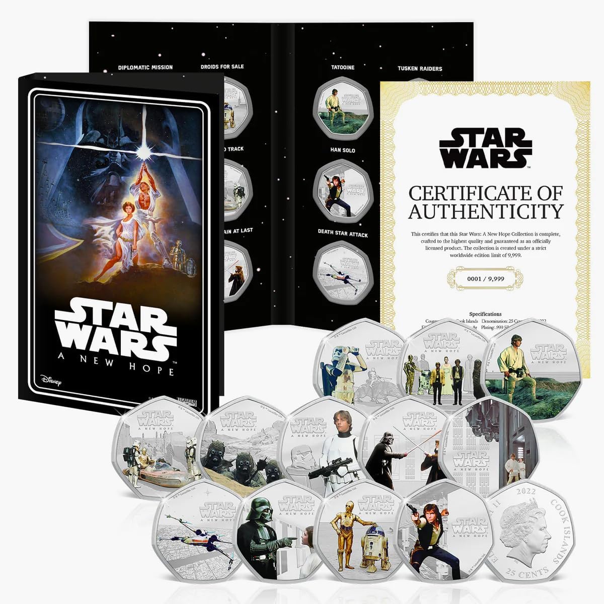 12 authentic silver-plated coins - 45th Anniversary Star Wars | Official Product