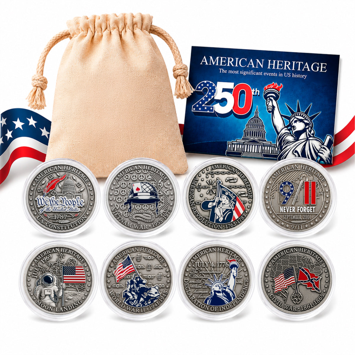 8 authentic medals - American Heritage COLLECTION