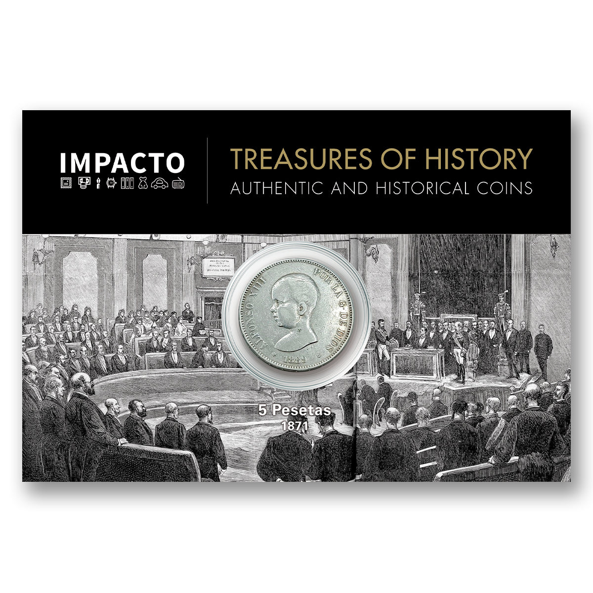 Moneda auténtica de la Monarquía Española - Duro de plata de Alfonso XIII El Pelón | Certificada