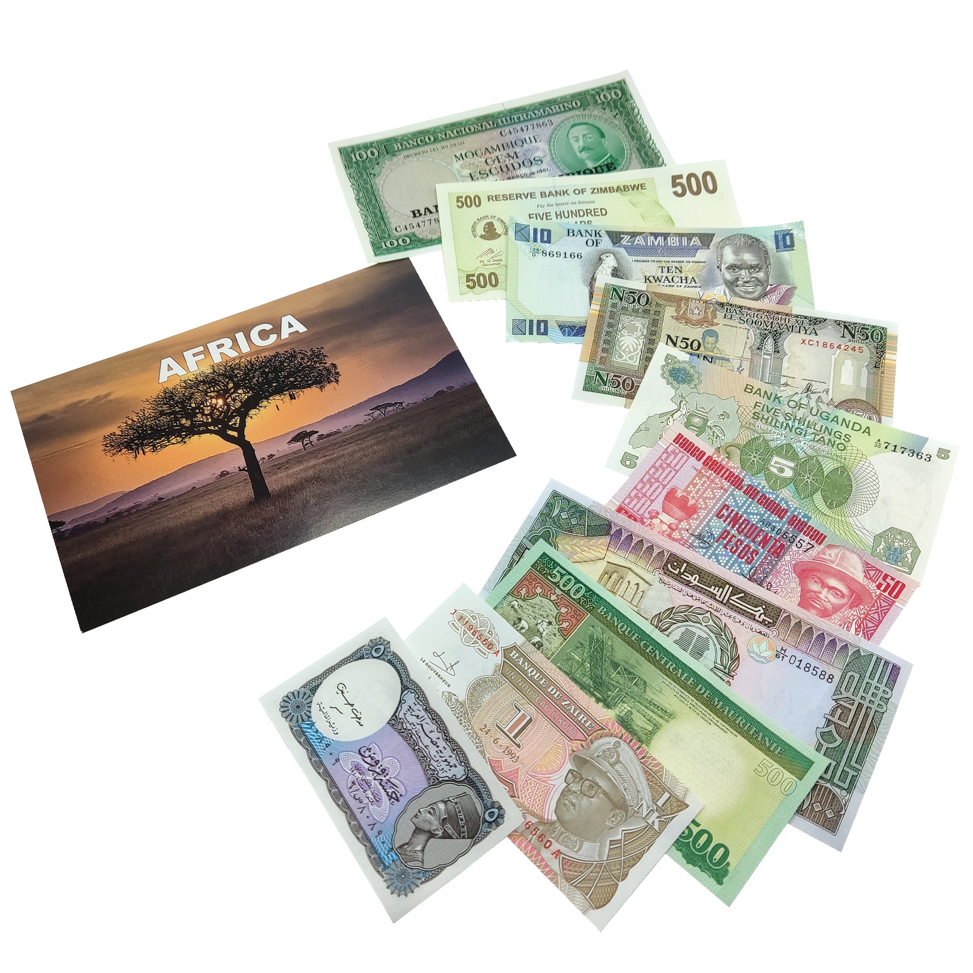 10 billetes auténticos de África | Certificados