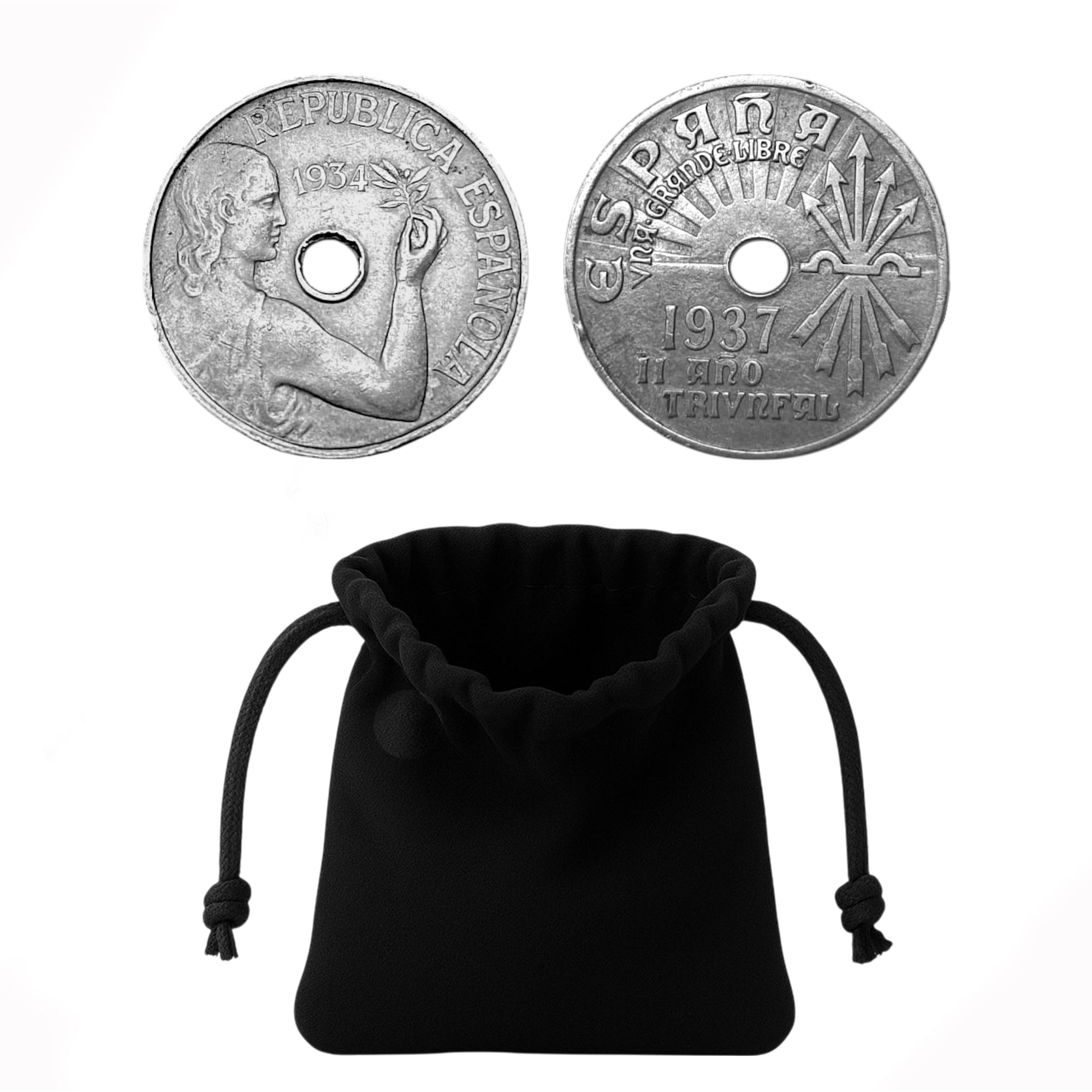 25 Céntimos Coins Set (1934 & 1937) | Spanish Republic & Civil War