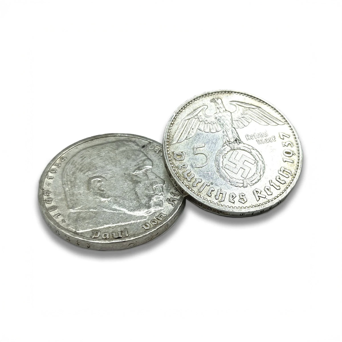Moneda auténtica de Plata de la Segunda Guerra Mundial - Los 5 Marcos Nazis (1936-1939) | Certificada