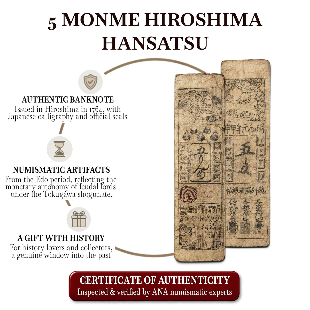 Japón, 5 Monme 1764 Hiroshima - Hansatsu