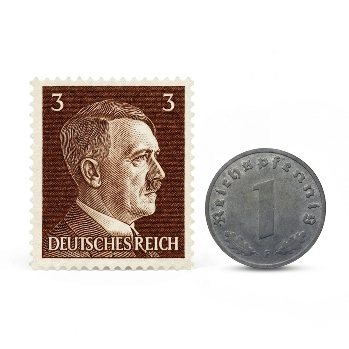 Moneda y sello originales de la Segunda Guerra Mundial | Alemania, 1936–1945, con certificado de autenticidad