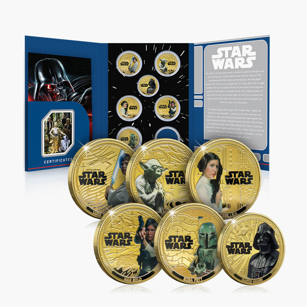 6 authentic coins plated in 24K gold - Star Wars 2025 Collection | Official Product