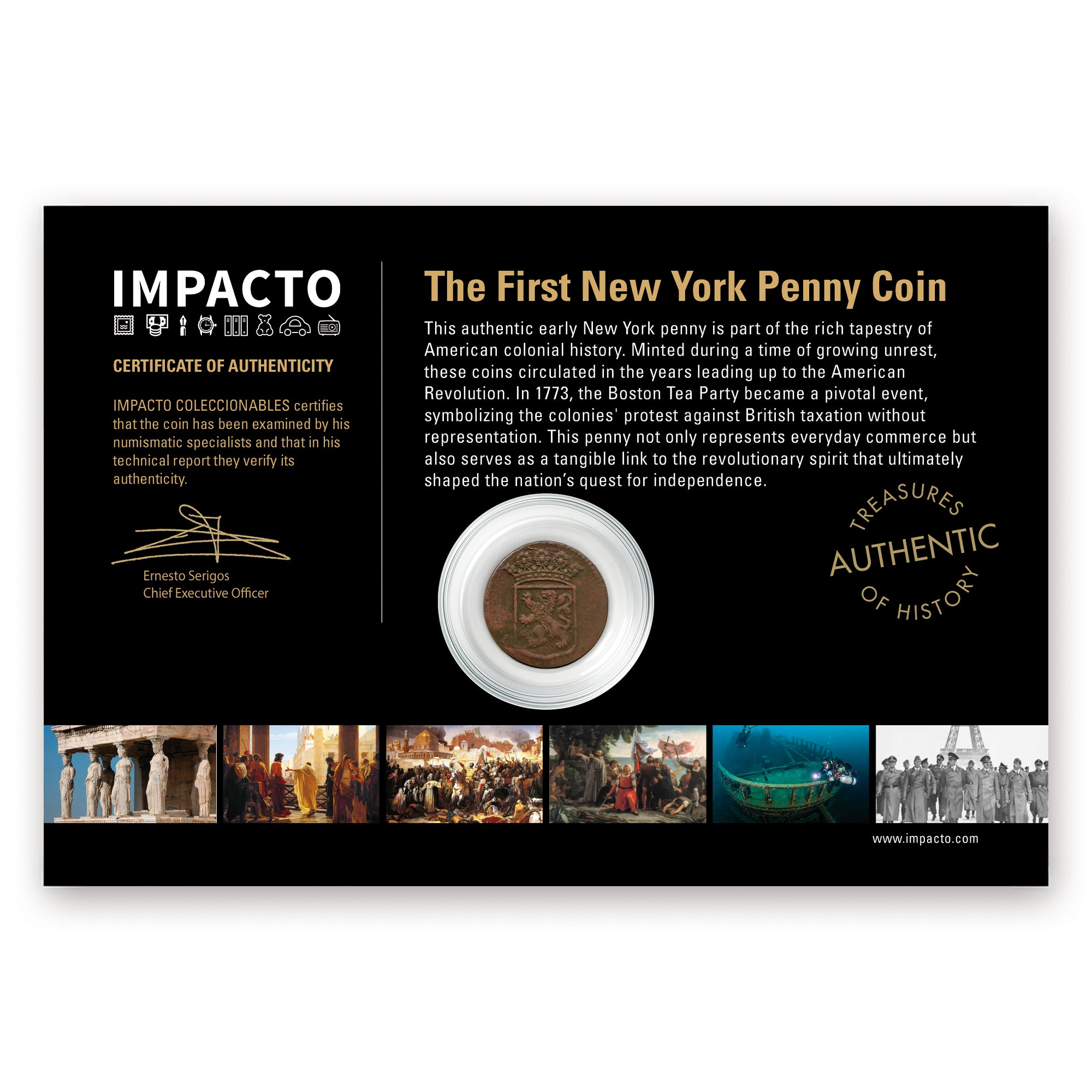 Primer Penny de Nueva York 1726‑1794 – Auténtico Duit Histórico I Pieza Verificada y Certificada
