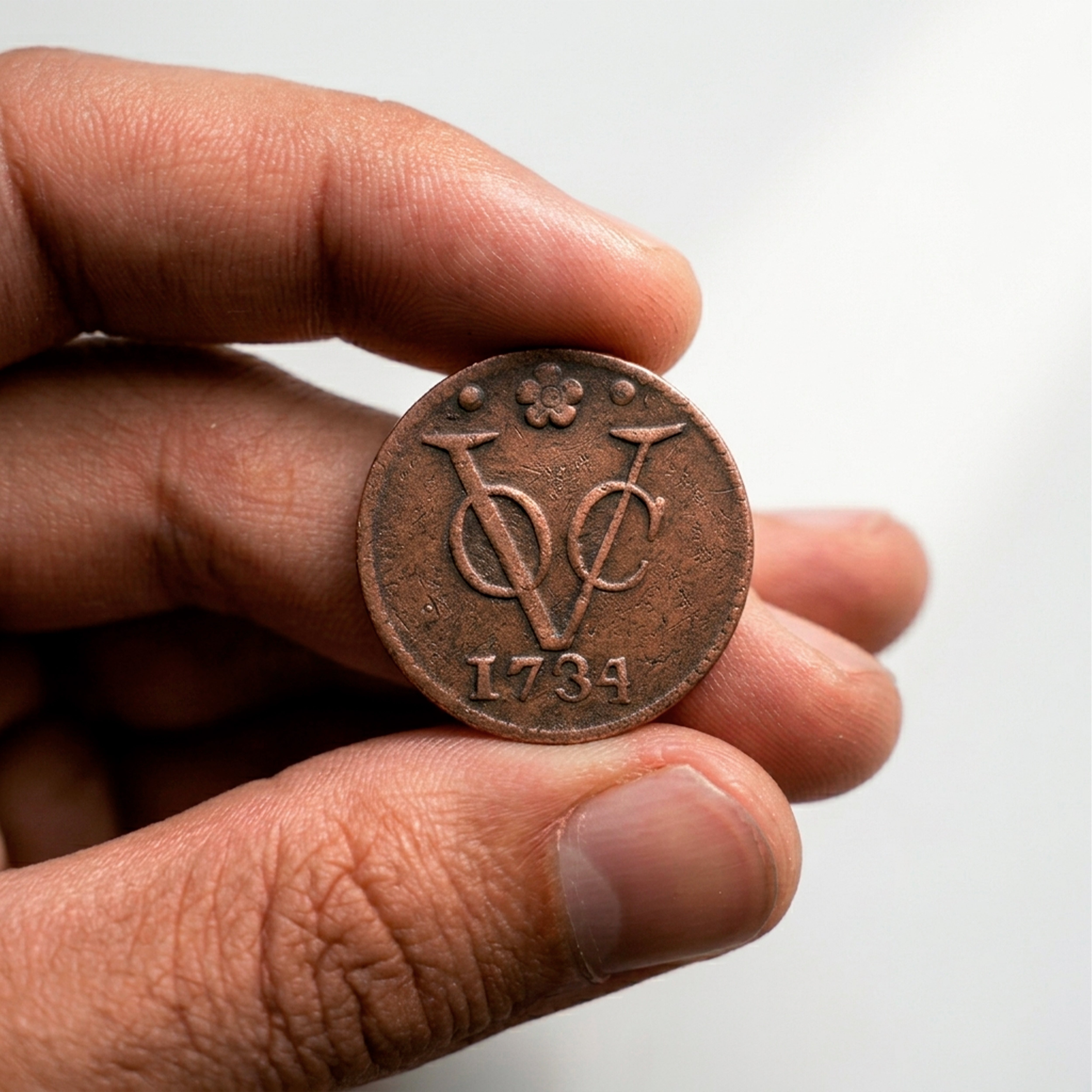 Primer Penny de Nueva York 1726‑1794 – Auténtico Duit Histórico I Pieza Verificada y Certificada