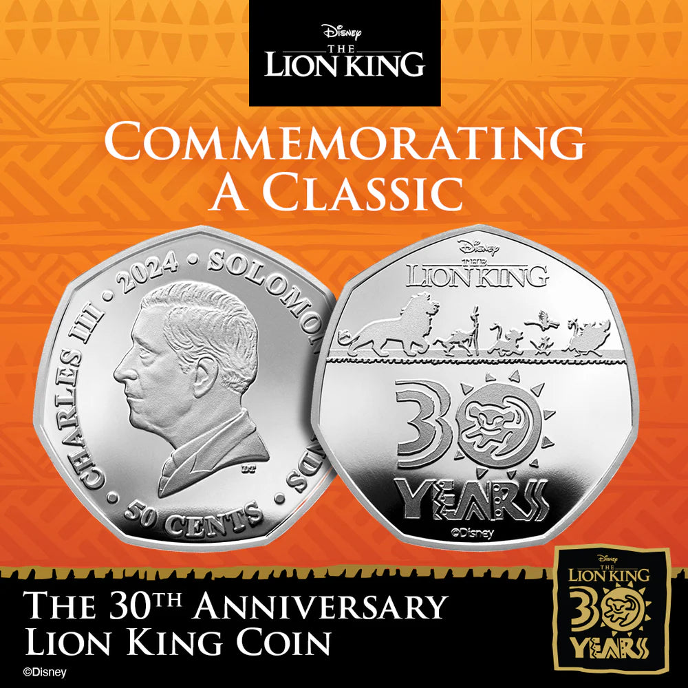 Coin and 2 authentic silver-plated medals - 30th Anniversary of The Lion King | Official Product