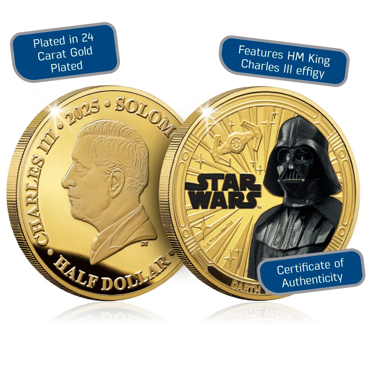 Offizielle Münze Star Wars 2025 – 24 Karat Gold