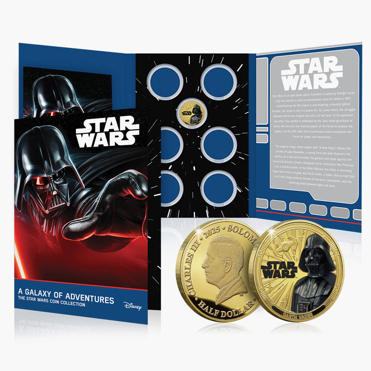 Monthly subscription - 6 authentic coins plated in 24K gold - First delivery Star Wars 2025 | Official Product