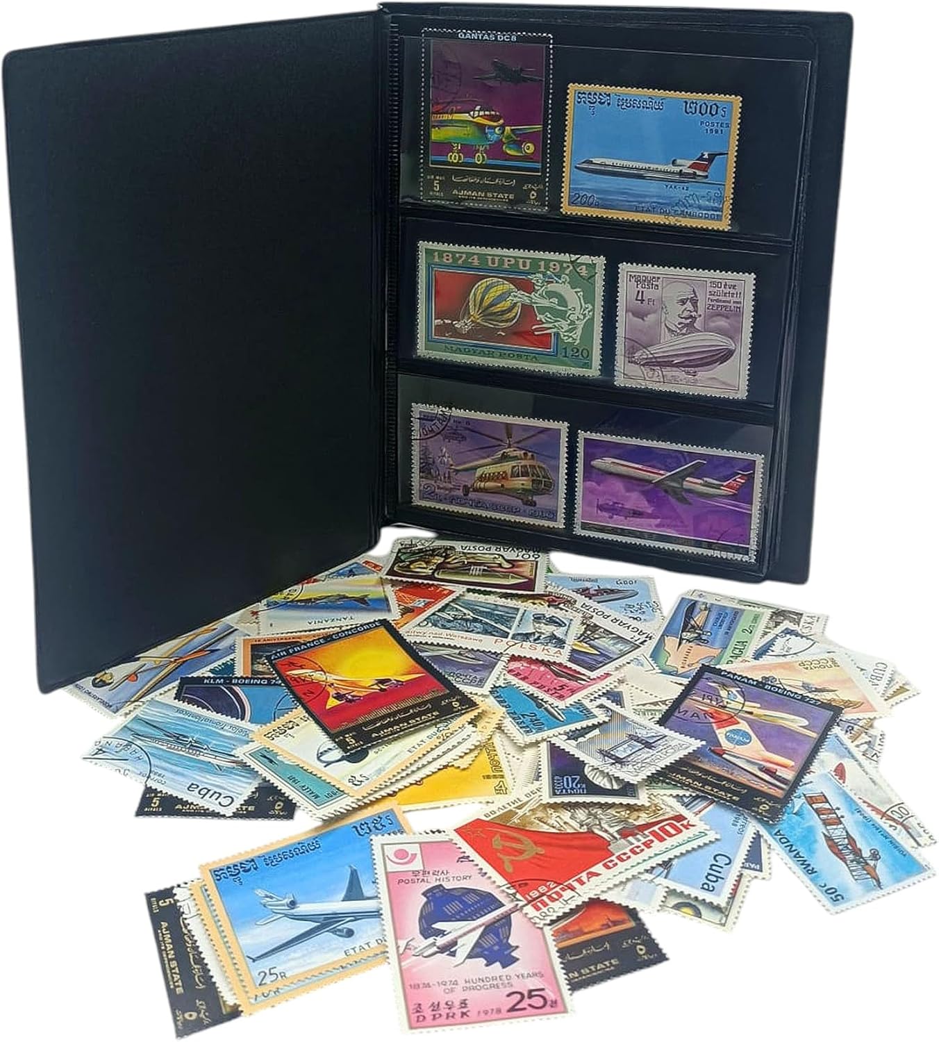 100 Historic Aircraft Stamps | Collector Album Included