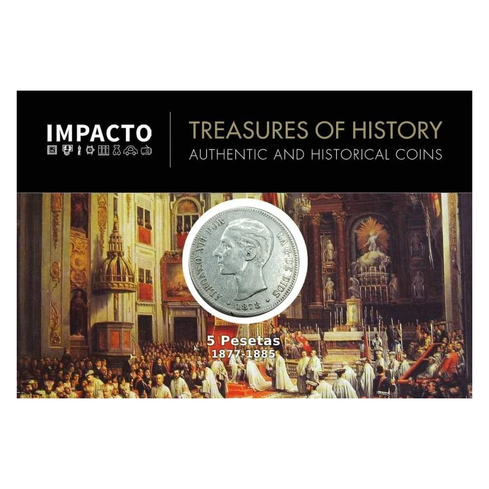 Moneda auténtica de la Monarquía Española - Duro de plata de Alfonso XII sin Barba | Certificada