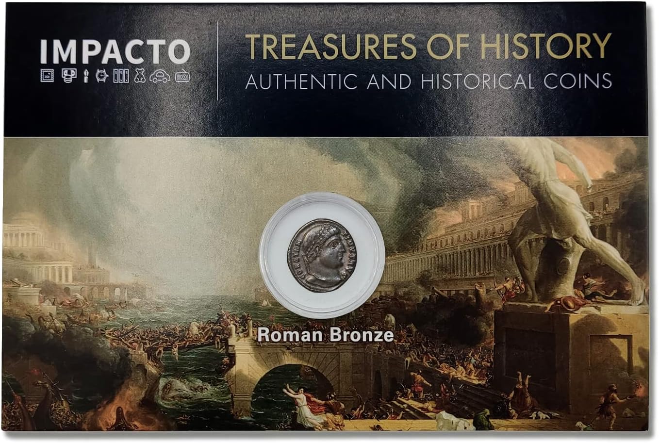 moneda original de Constantino el Grande encapsulada