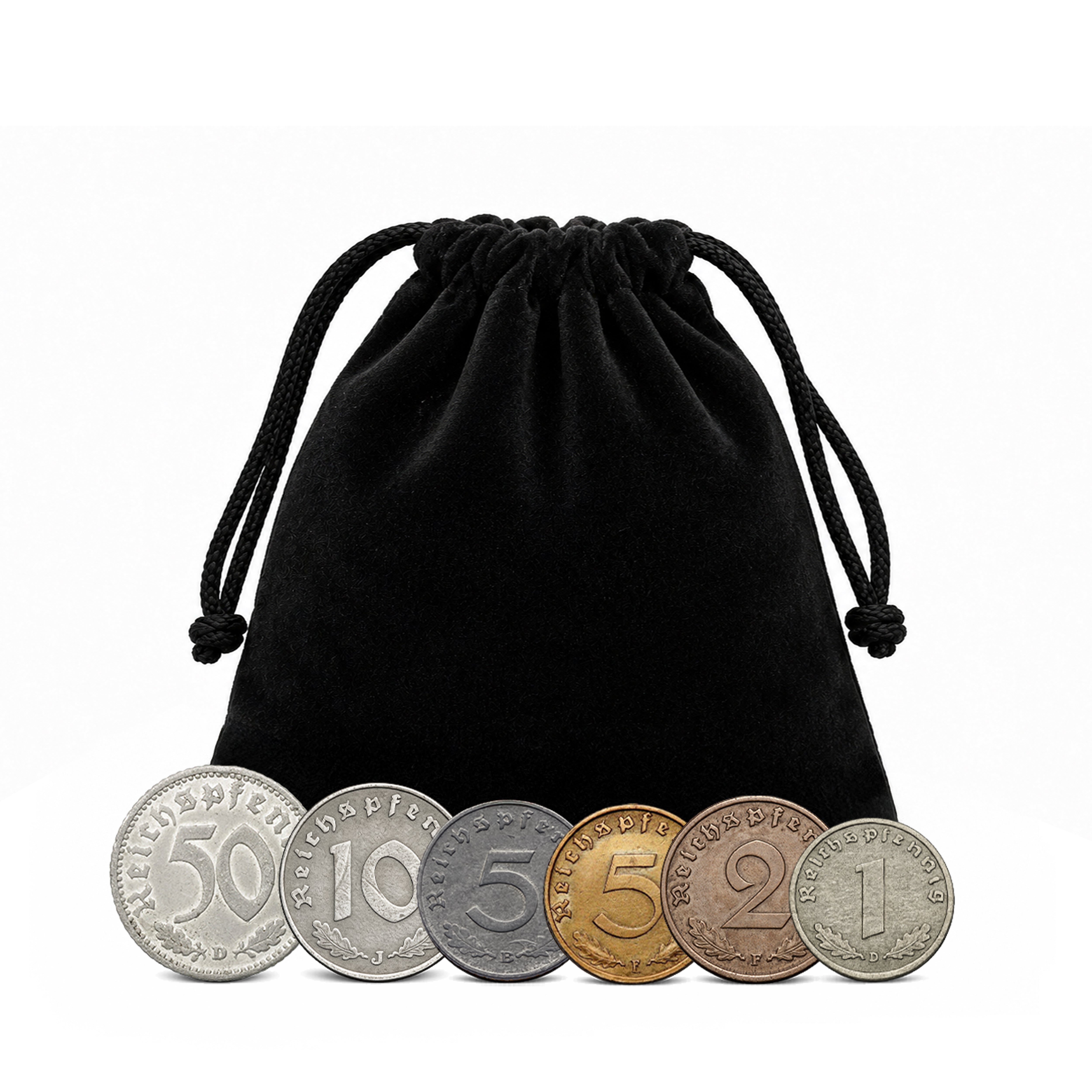 6 authentic World War II coins - Third Reich in bag (1936-1945) | Certified