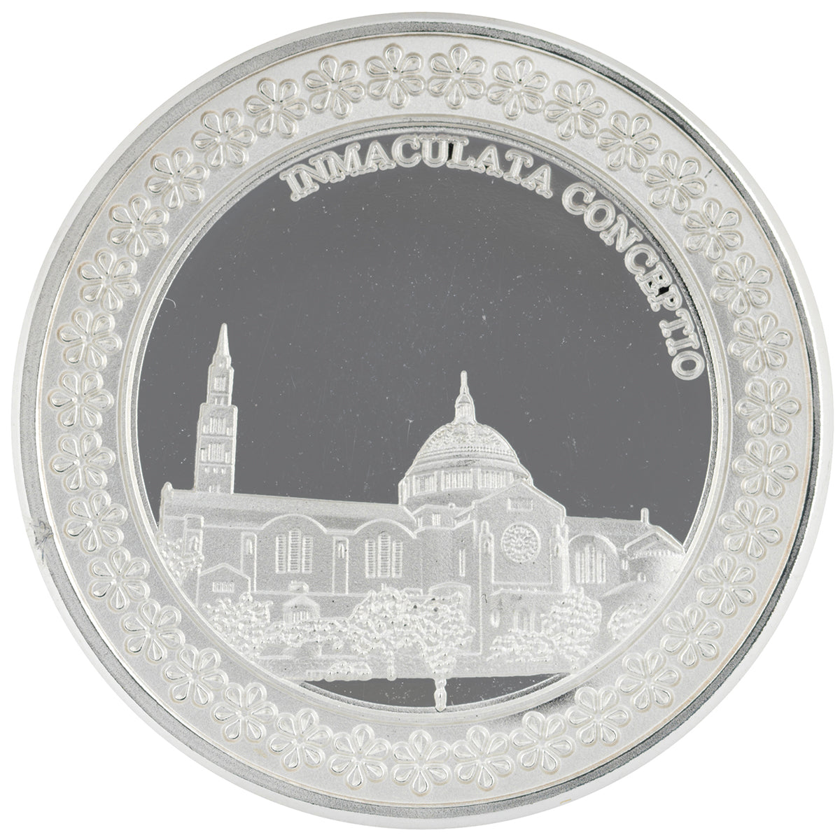 Virgin of the Immaculate Conception: Commemorative Medal with Silver Plating and Gold Application with Swarovski Crystal