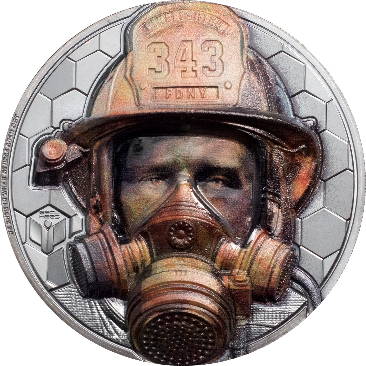 Cook Islands, 20 dollars 2021. Real Heroes - Firefighter. 3oz Silver