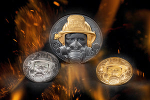 Cook Islands, 250 dollars 2021. Real Heroes - Firefighter. 1oz Gold